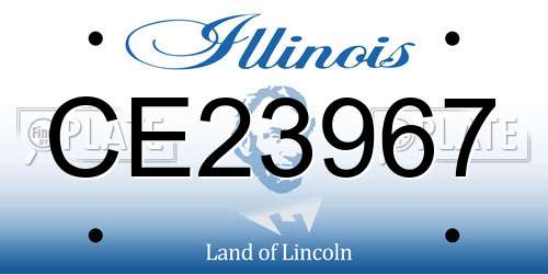 CE23967 Illinois License Plate