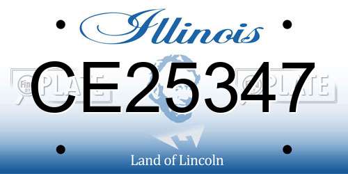 CE25347 Illinois License Plate