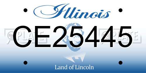 CE25445 Illinois License Plate