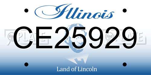 CE25929 Illinois License Plate