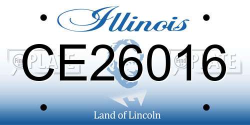 CE26016 Illinois License Plate