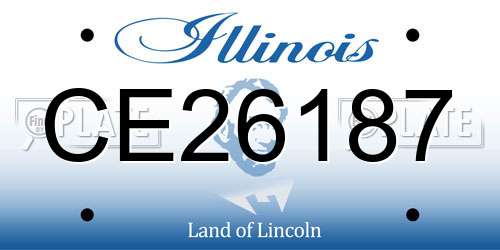 CE26187 Illinois License Plate