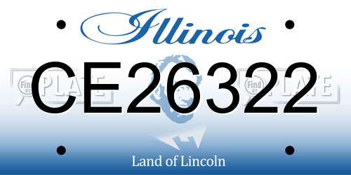 CE26322 Illinois License Plate