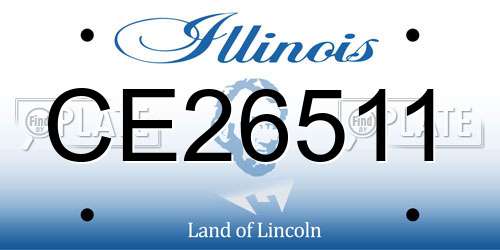 CE26511 Illinois License Plate