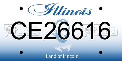 CE26616 Illinois License Plate