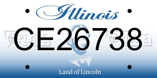 CE26738 Illinois License Plate