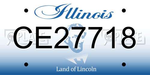 CE27718 Illinois License Plate
