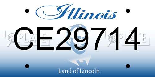 CE29714 Illinois License Plate