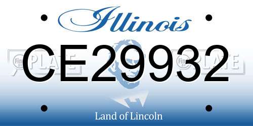 CE29932 Illinois License Plate