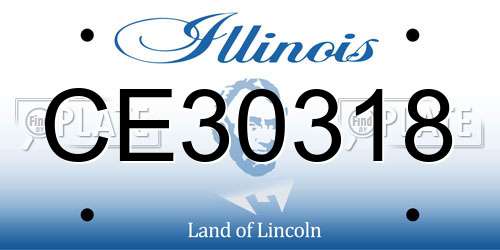 CE30318 Illinois License Plate