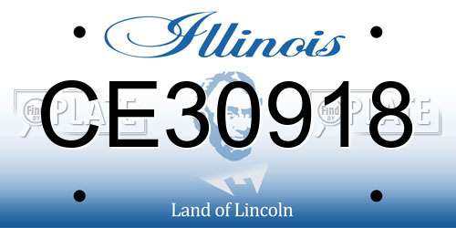 CE30918 Illinois License Plate