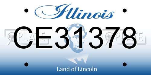CE31378 Illinois License Plate