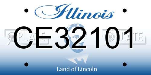 CE32101 Illinois License Plate