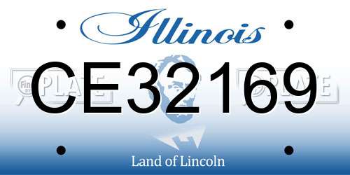 CE32169 Illinois License Plate