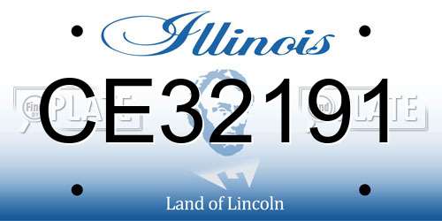 CE32191 Illinois License Plate
