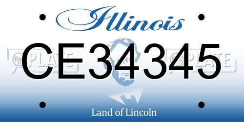 CE34345 Illinois License Plate