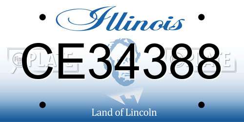 CE34388 Illinois License Plate