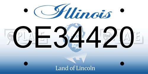 CE34420 Illinois License Plate