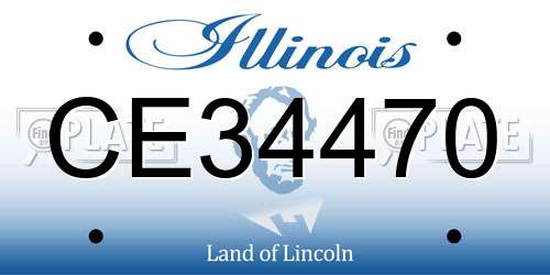 CE34470 Illinois License Plate