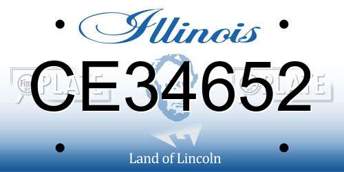 CE34652 Illinois License Plate