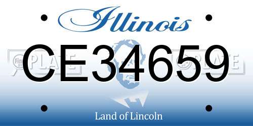 CE34659 Illinois License Plate