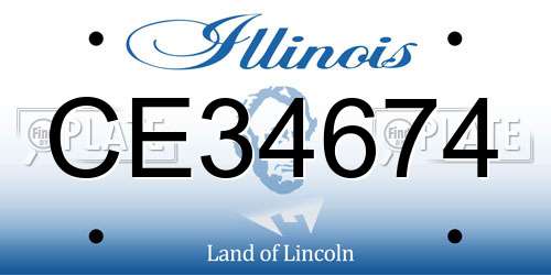 CE34674 Illinois License Plate