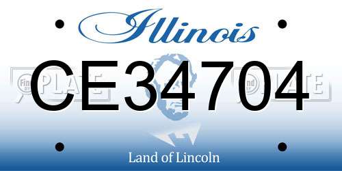 CE34704 Illinois License Plate