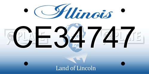 CE34747 Illinois License Plate