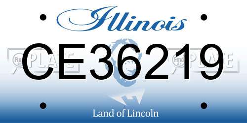 CE36219 Illinois License Plate