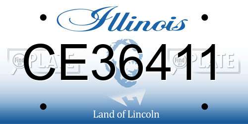 CE36411 Illinois License Plate