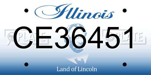 CE36451 Illinois License Plate