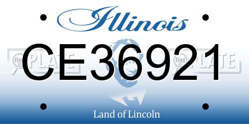 CE36921 Illinois License Plate