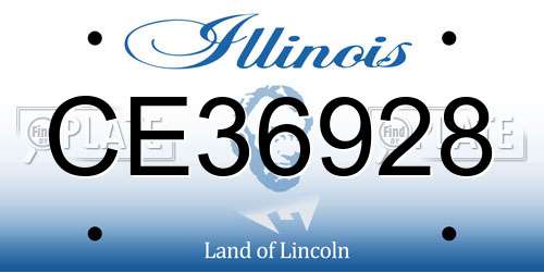 CE36928 Illinois License Plate