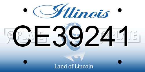 CE39241 Illinois License Plate