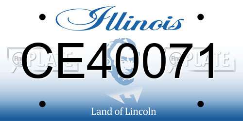 CE40071 Illinois License Plate