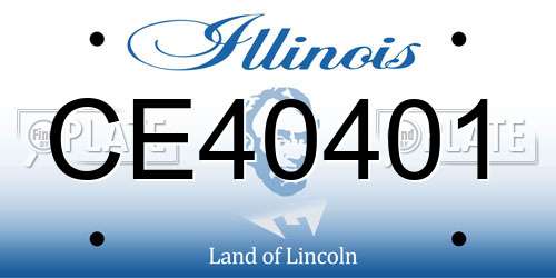 CE40401 Illinois License Plate