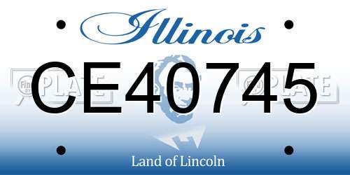 CE40745 Illinois License Plate