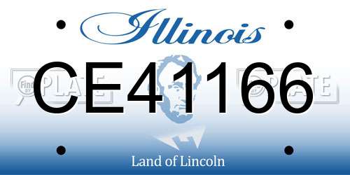 CE41166 Illinois License Plate