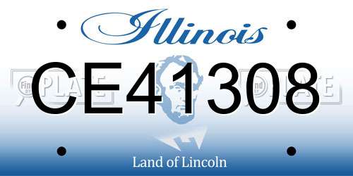 CE41308 Illinois License Plate