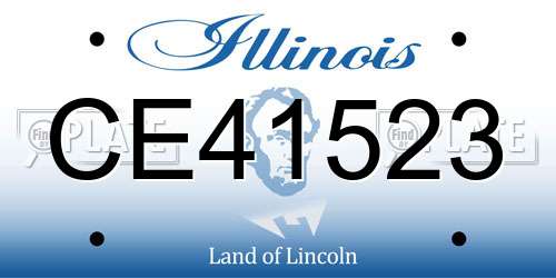 CE41523 Illinois License Plate