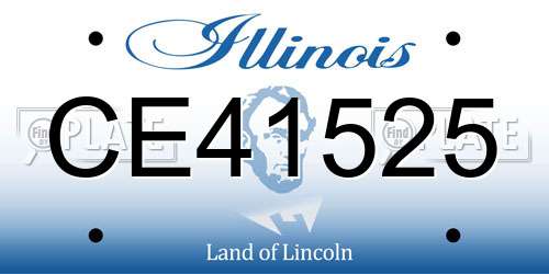 CE41525 Illinois License Plate