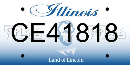 CE41818 Illinois License Plate