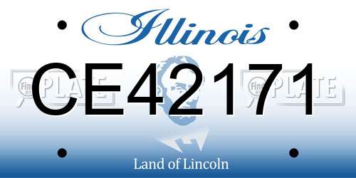 CE42171 Illinois License Plate
