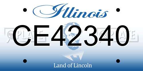 CE42340 Illinois License Plate
