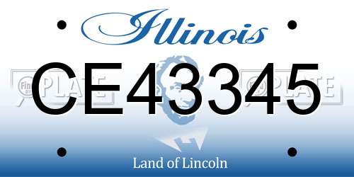 CE43345 Illinois License Plate
