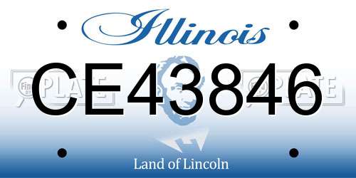 CE43846 Illinois License Plate