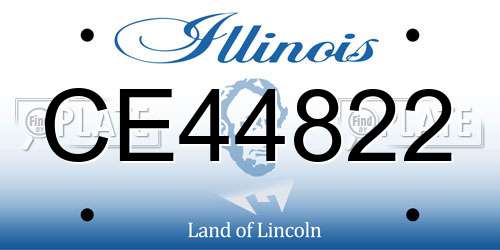 CE44822 Illinois License Plate