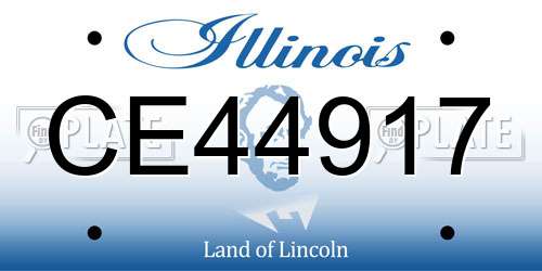 CE44917 Illinois License Plate