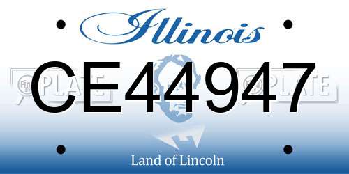 CE44947 Illinois License Plate