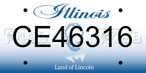 CE46316 Illinois License Plate
